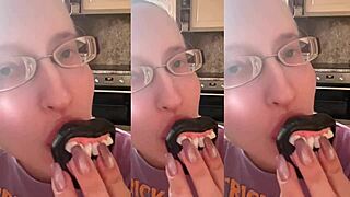 asmr vampire teeth grind lollipop while craving hardcore cock suck!