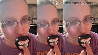 asmr vampire teeth grind lollipop while craving hardcore cock suck!