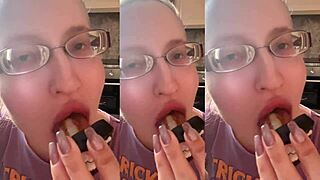 asmr vampire teeth grind lollipop while craving hardcore cock suck!
