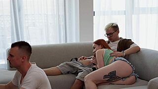 stepmom seduces friends cock while son games bent over riding hard