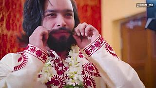 Desi Newlywed StarSudipa Fucked Hard by Thief Turns into Intense Threesome with Husband