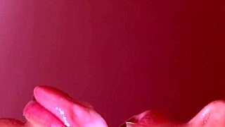 Cheating wife gulps cum close-up in homemade blowjob deal