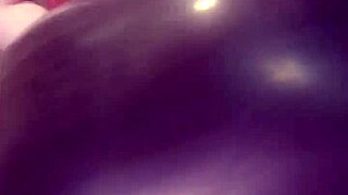 chubby slut rides huge dildo deep in asshole solo orgasm