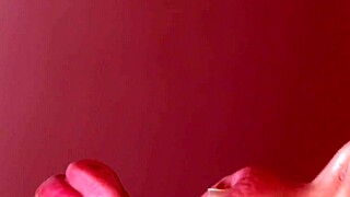 Cheating wife gulps cum close-up in homemade blowjob deal