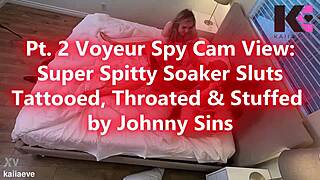 Super spitty soaker sluts get tattooed throats stuffed deep!