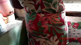 stepson catches big ass mother-in-law cooking and fucks her pussy!