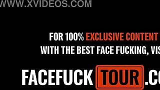 whoa huge tits latina gets throat fucked upside down by monster cock 😈💦