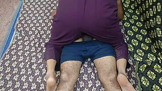 South indian couple strips naked for quick hardcore pussy pounding creampie finish