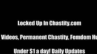 i'll lock your pathetic small cock in this tiny 18+ cage now