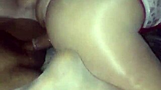 Wife in lingerie rides latino cock while cuckold husband watches her thong-clad ass bounce