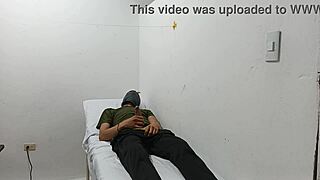 damn that kinky doc jerking his cock secretly in the hospital office