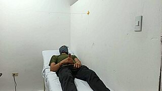 damn that kinky doc jerking his cock secretly in the hospital office