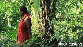 Petite Ebony Farmers Caught Bush Fucking Big Black Cock