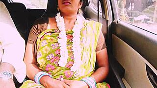 Beautiful Indian Aunty with Huge Natural Tits Fucks Young English Boy with Dirty Telugu Talk Long Drive