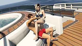 CUTIE BIKINI BABE Fucked Hard on GTA Yacht with Loud Moans and Wild Sex!