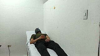 damn that kinky doc jerking his cock secretly in the hospital office