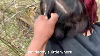 Emo slut chokes on BBC then bent over rough in public park