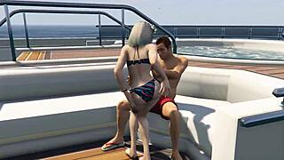 CUTIE BIKINI BABE Fucked Hard on GTA Yacht with Loud Moans and Wild Sex!