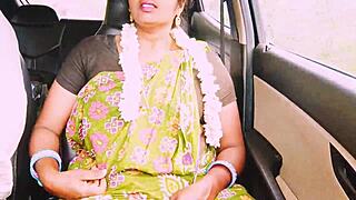 Beautiful Indian Aunty with Huge Natural Tits Fucks Young English Boy with Dirty Telugu Talk Long Drive