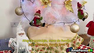 Brazilian milf mommy craves daddy's christmas orgy with brunette teen taboo