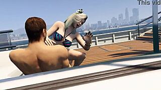 CUTIE BIKINI BABE Fucked Hard on GTA Yacht with Loud Moans and Wild Sex!