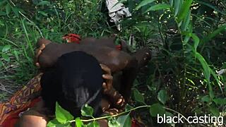 Petite Ebony Farmers Caught Bush Fucking Big Black Cock