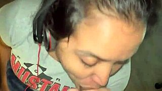 caught busting huge facial cumshot all over her big tits during homework blowjob