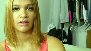Kendall Kross trains throat skills on stepbro's tool during workout