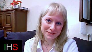 blonde milf with blue eyes gets ass fucked hard cumshot on swollen belly