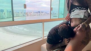 My hot neighbor friend now gets her pussy fucked daily in sheer lingerie