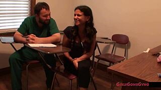 Yesenia sparkles tempts with her petite latina curves in tampa university entrance physical