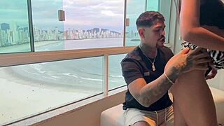 My hot neighbor friend now gets her pussy fucked daily in sheer lingerie