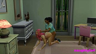 Girl busts futa roommate stroking cock! Punishes her with rough assfucking doggystyle