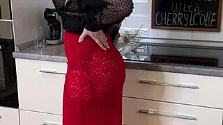 Cherrylcolle Breakfast Fetish In Glasses Heels Stockings