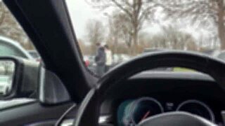 hey stranger, watch her handjob big cock in public lot then bus cum blast?
