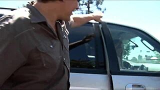 hot milf strokes boyfriend with handjob then blowjob action