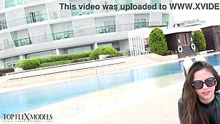 flexi latex ballerina milf in catsuit gets outdoor fuck doll treatment