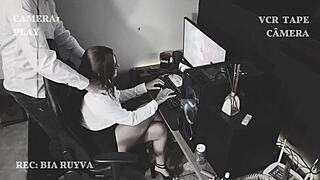 hidden cam catches boss massaging me will his wife find out