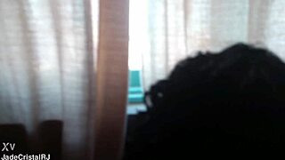 Brazilian Housewife Flashes Shaved Pussy Closeup in Vidigal Morro Home