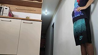 risky brazilian wife fucks friend's hard cock while husband bathes