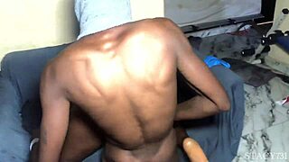 chubby black stepsis deepthroats big cock close-up before wet pussy ride