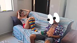 Old mature invades bathroom for skinny redhead pantyhose fuck