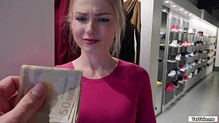 hot sales lady slams stranger's monster cock for cash