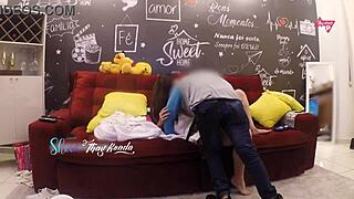 my hot wife thay ksada welcomes delivery guy sofa fuck at home