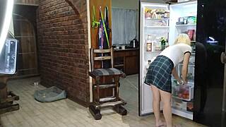 Wife's Dripping Wet Pussy Waits in Fridge for Assfucking and Squirting!
