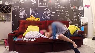 my hot wife thay ksada welcomes delivery guy sofa fuck at home