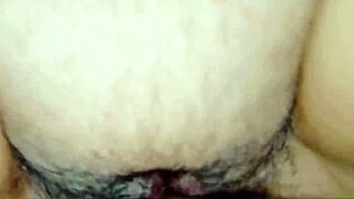 while the maid vacuums, cheating husband sneaks in for rough cowgirl ride on her fat ass
