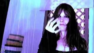 Brunette Teen Witch Bent Over for Doggystyle Pussy Licking and Pierced Nipple Fingering with Toys