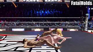 Tina Armstrong pins Ryu Hay nude in DOA6 mixed wrestling frenzy!