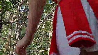 barefoot asmr seashore forest walk captures waves sounds and upskirt glimpses